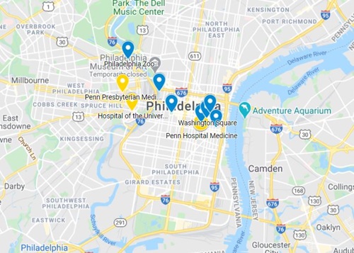 Google map pf Philadelphia